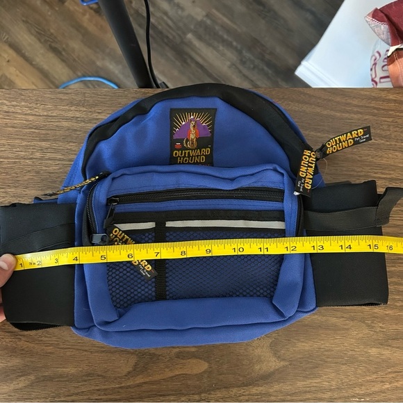 Outward Hound Pet Travel Gear Blue Black Backpack Style Fanny Pack & Water Bowl - Picture 5 of 10